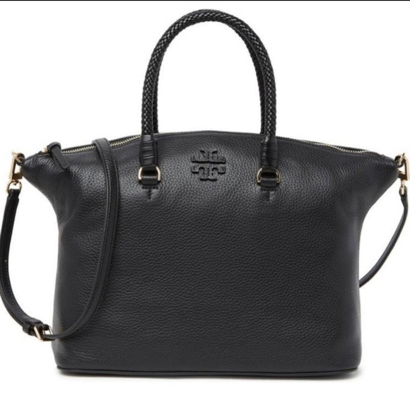 Tory Burch Bags Tory Burch Taylor Black Leather Satchel Braided Handles Poshmark